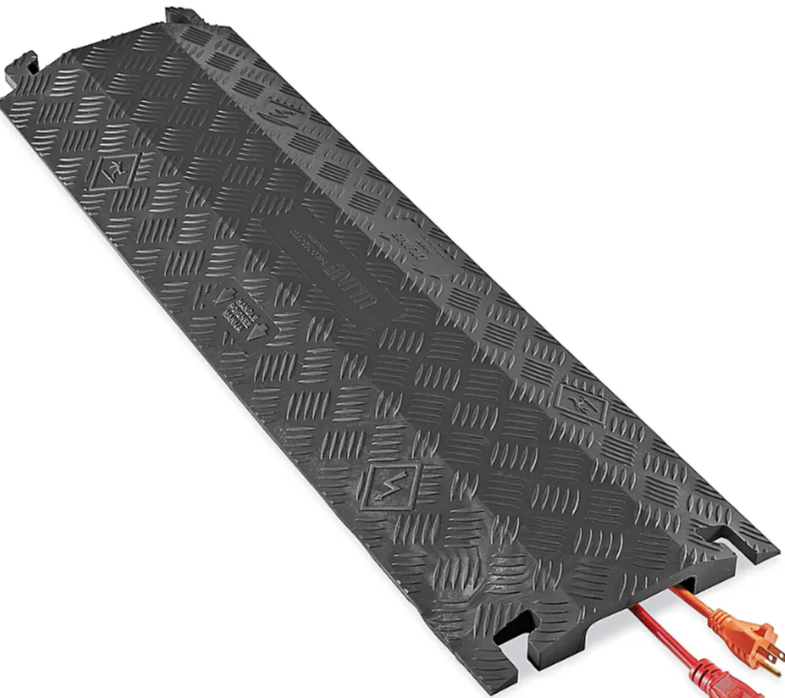 36in Uline Pedestrian Cable Ramp / Protector - Black